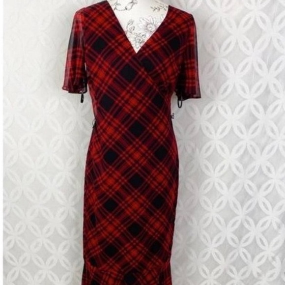 Lauren by Ralph Lauren Women's Plaid Georgette Dress NWT - Picture 3 of 7